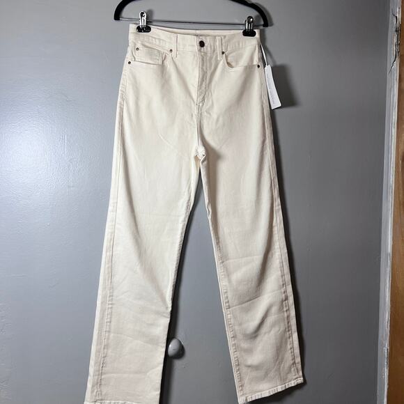 Fidelity Jeans Women’s Size 26 Ivory Cream Straight Leg Denim Pants SAMPLE - Picture 1 of 9